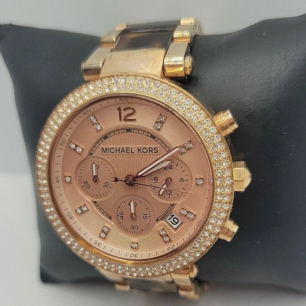 Michael Kors Parker MK5538 Women's Stainless Steel Analog Rose Dial Watch AM676